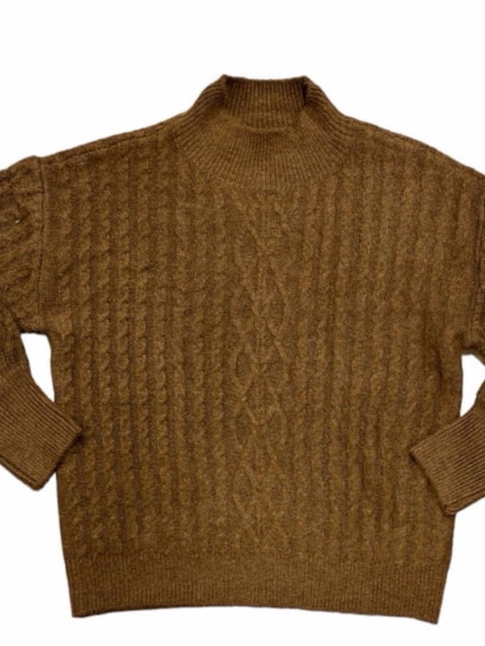 Vince Camuto Women's Cable Turtleneck Sweater - Brown